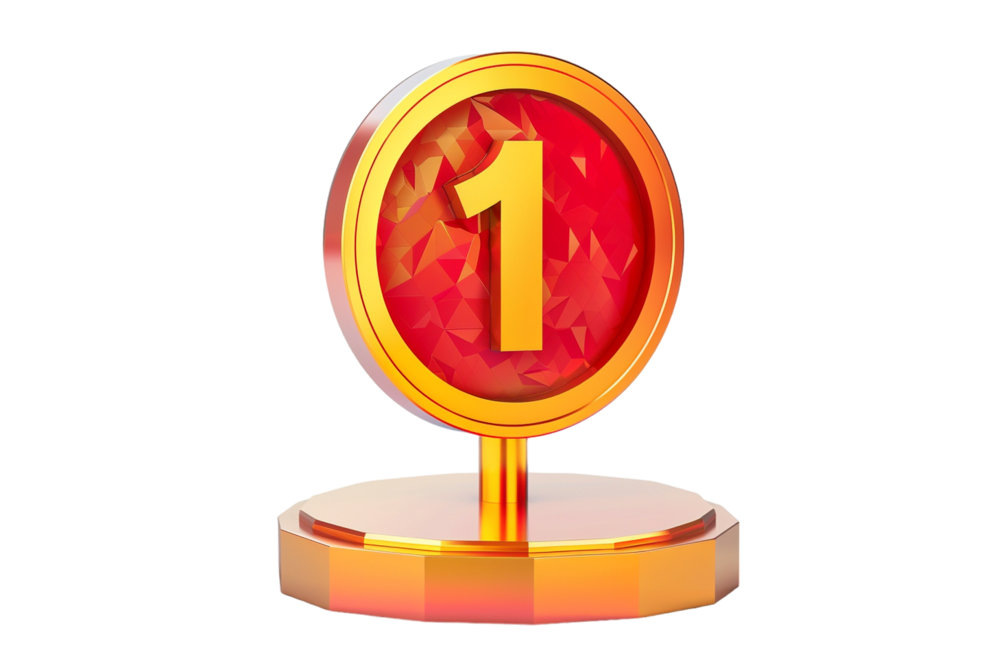 One level achievement icon isolated against transparent background png