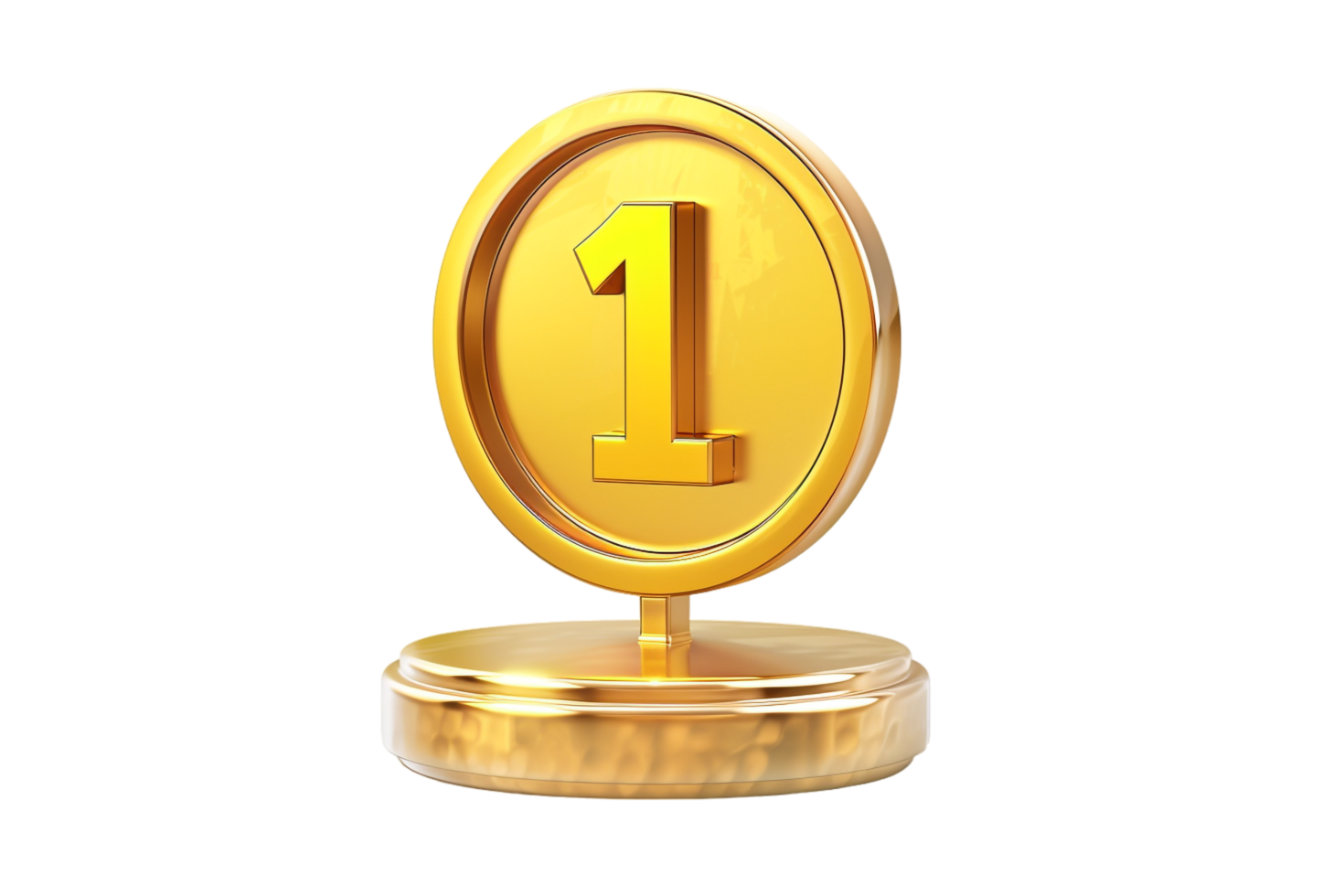 One level achievement icon isolated against transparent background png