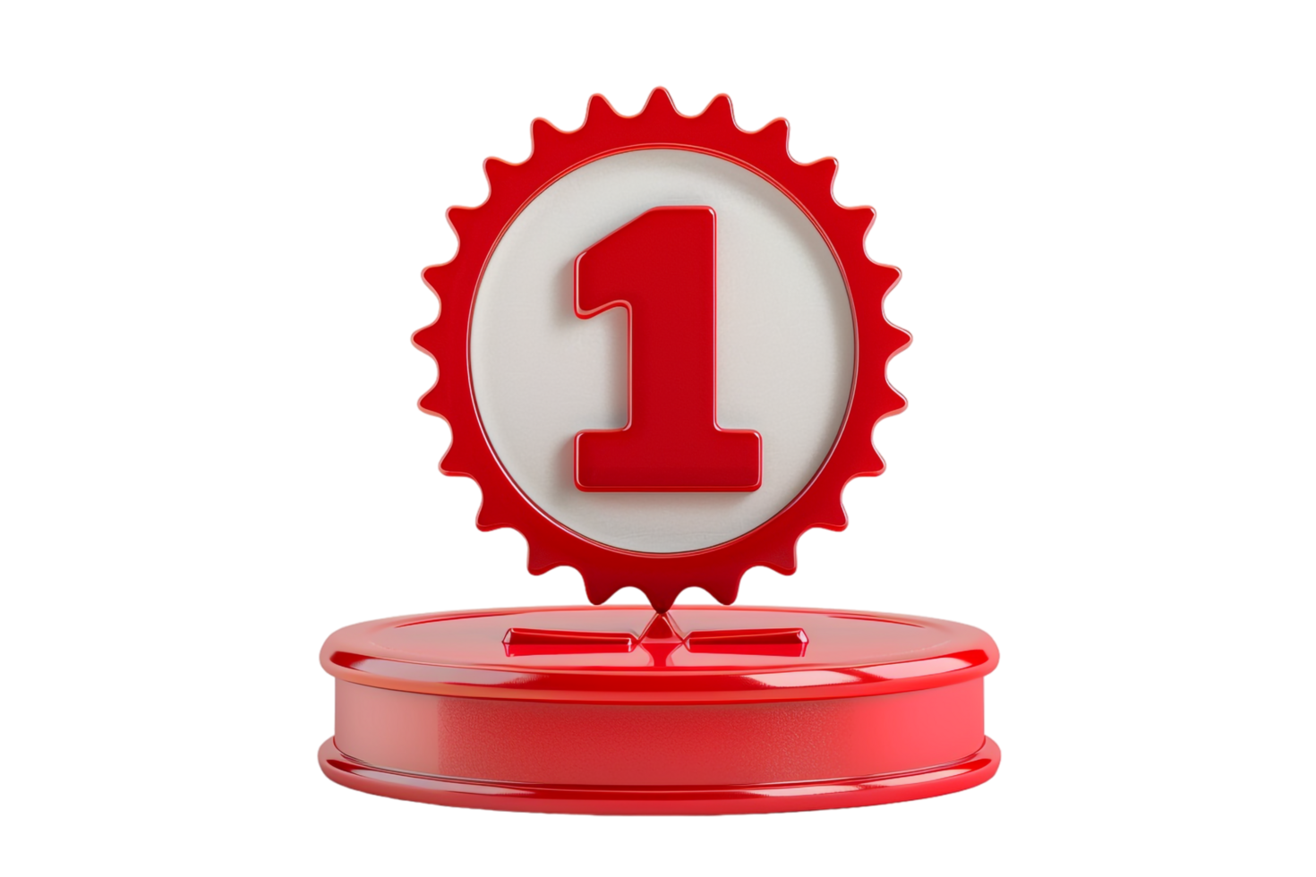 One level achievement icon isolated against transparent background png