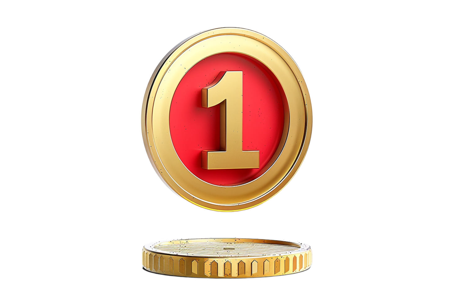 One level achievement icon isolated against transparent background png