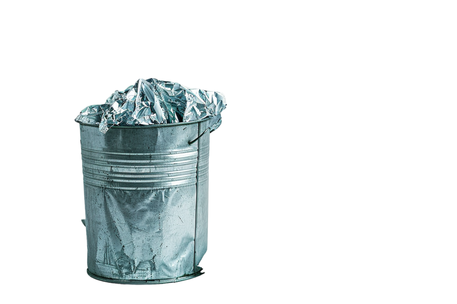 Overflowing trash can on transparent background png