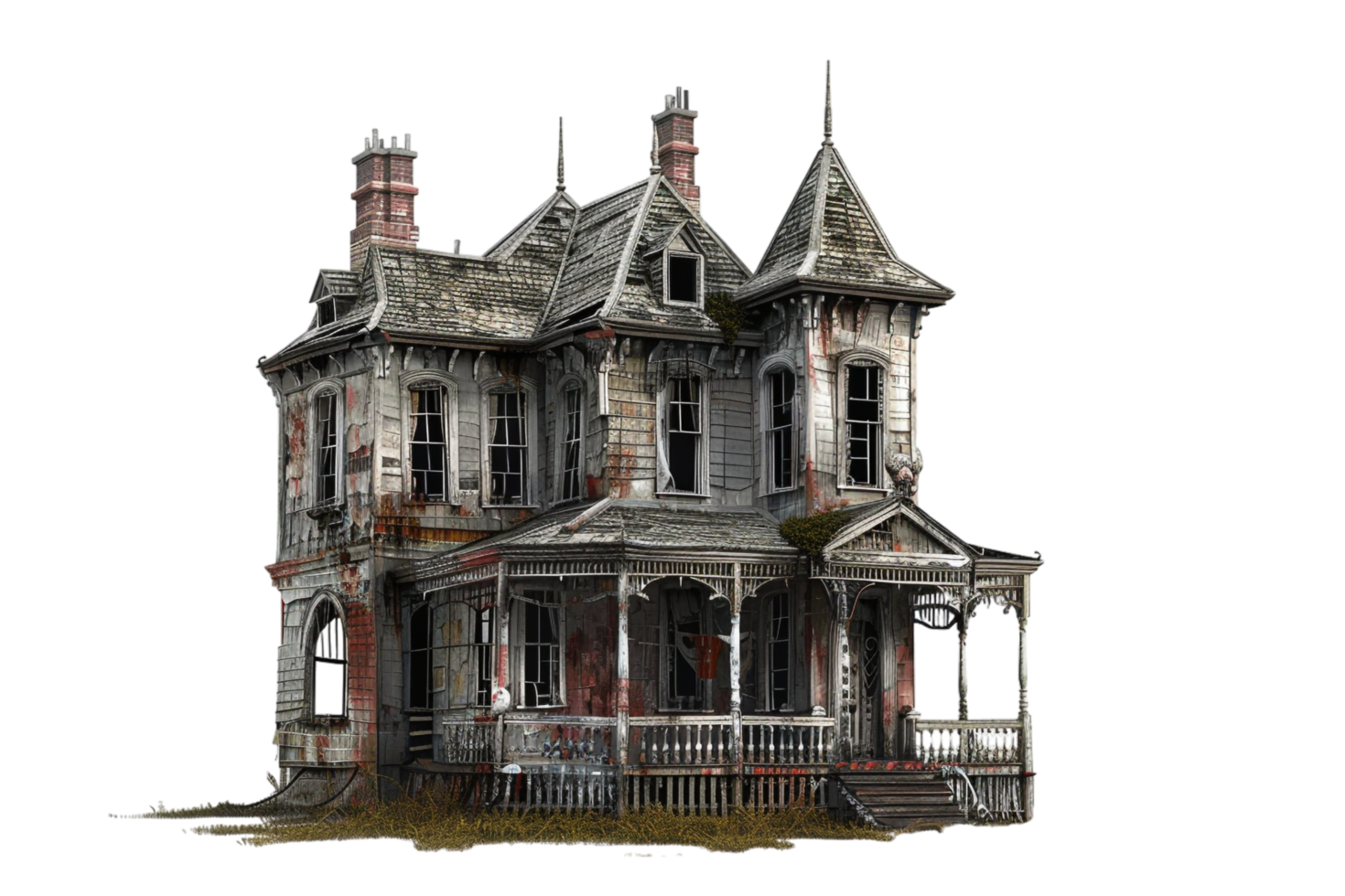 Haunted house isolated on transparent png