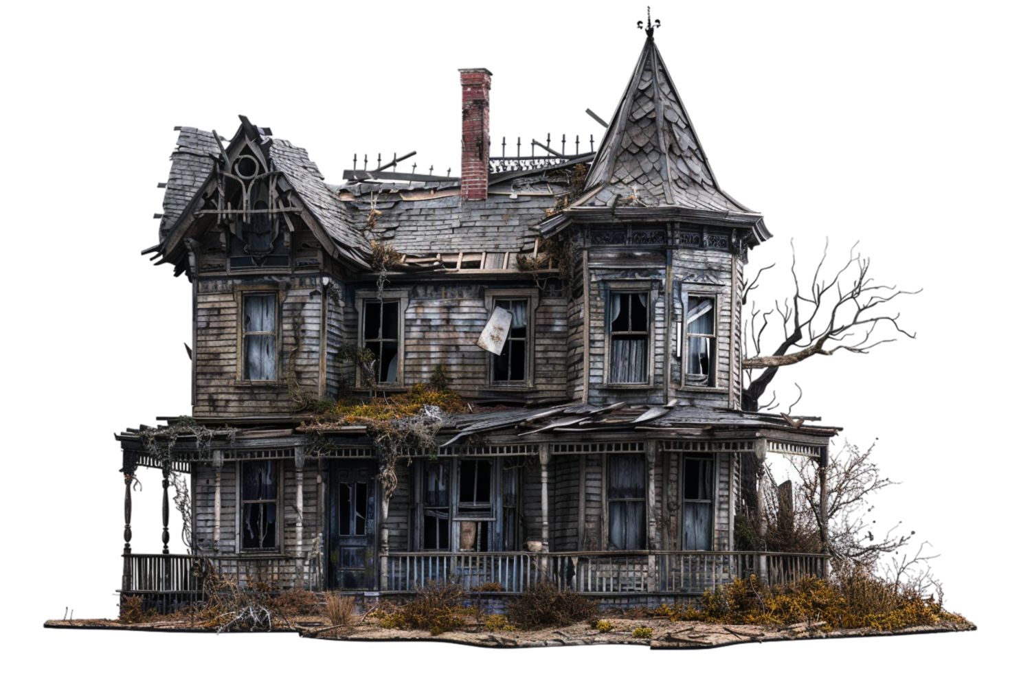 Haunted house isolated on transparent png