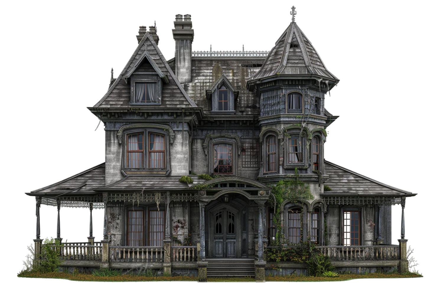 Haunted house isolated on transparent png