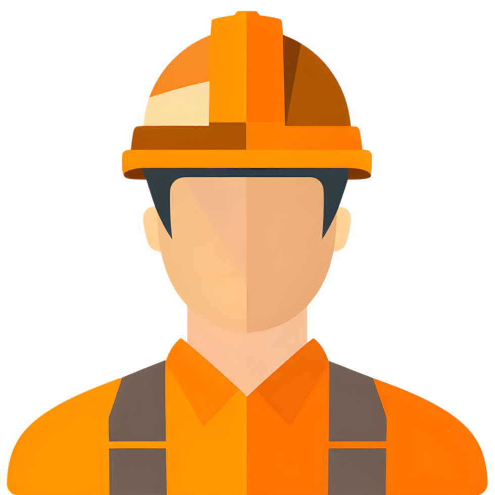 Engineer natural colored flat icon against transparent background png