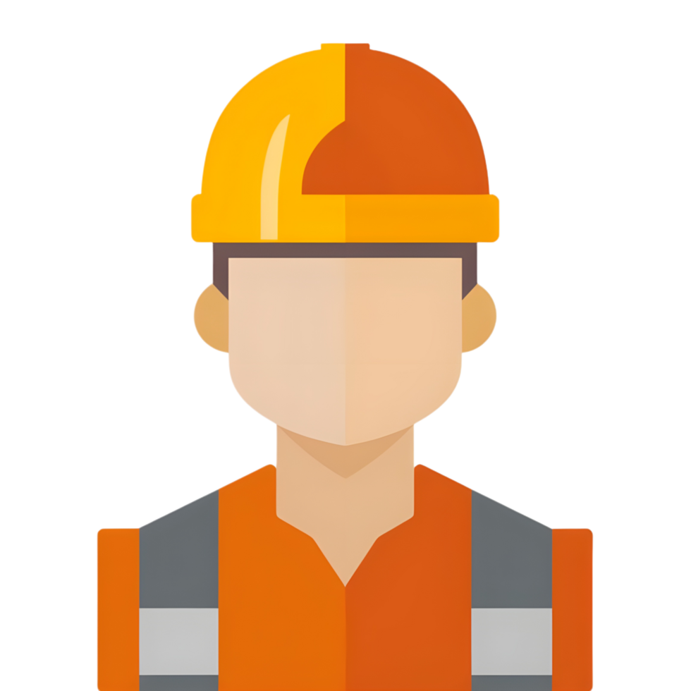 Engineer natural colored flat icon against transparent background png