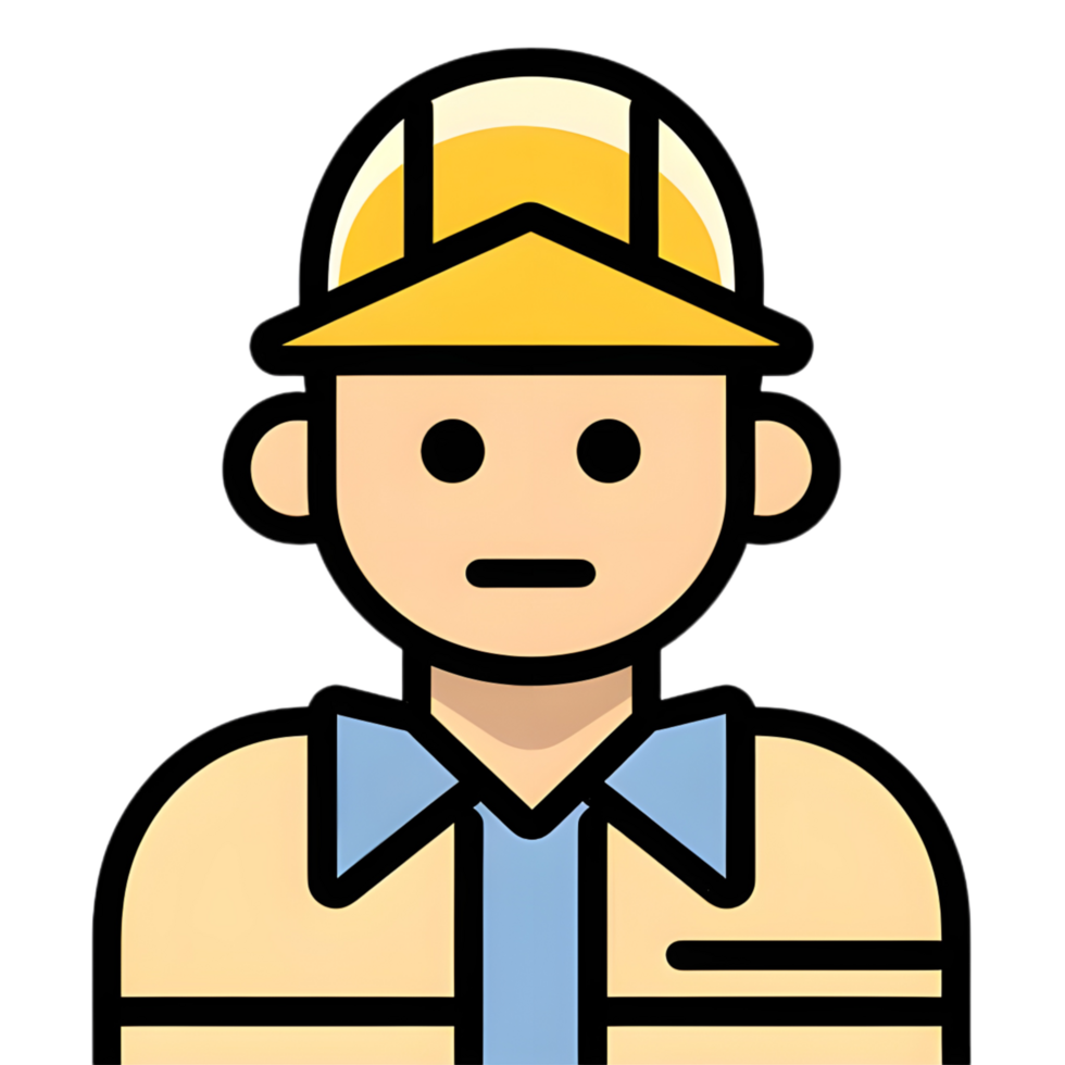Engineer natural colored flat icon against transparent background png