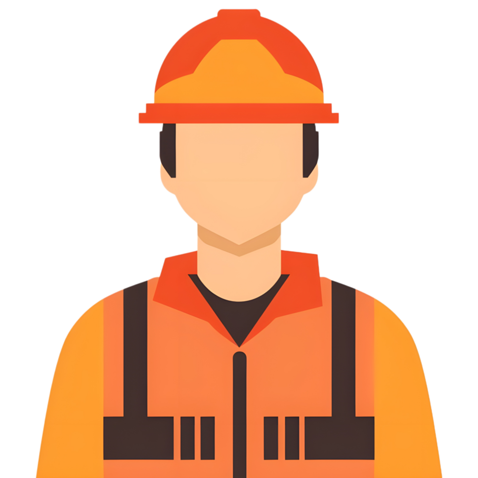 Engineer natural colored flat icon against transparent background png