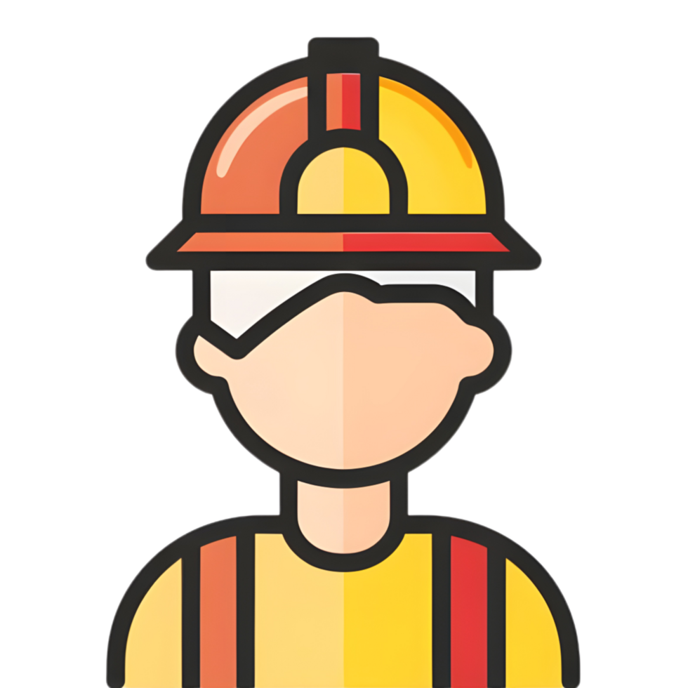 Engineer natural colored flat icon against transparent background png