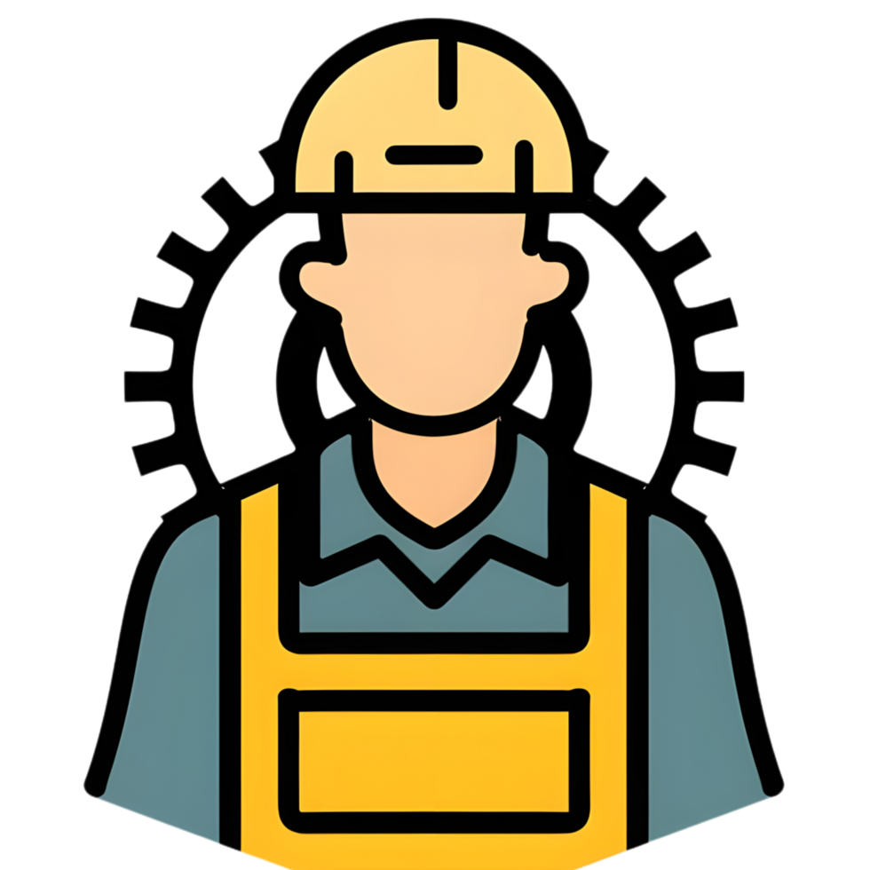 Engineer natural colored flat icon against transparent background png