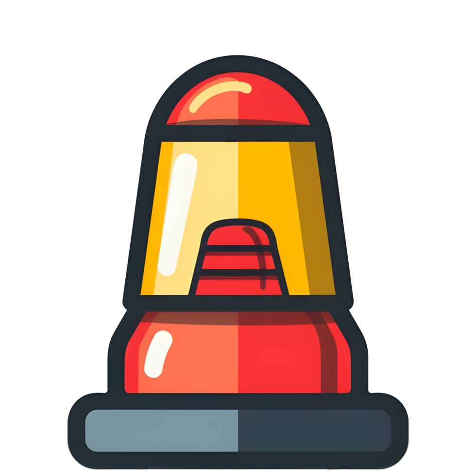 flasher siren colored flat icon against transparent background png