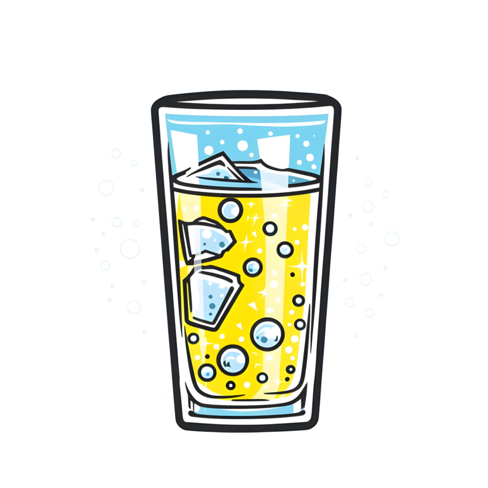fizzy water colored flat icon against transparent background png