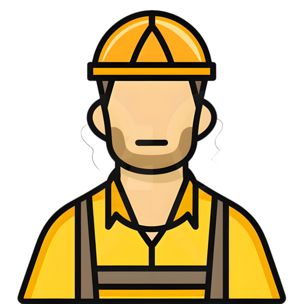 Engineer natural colored flat icon against transparent background png