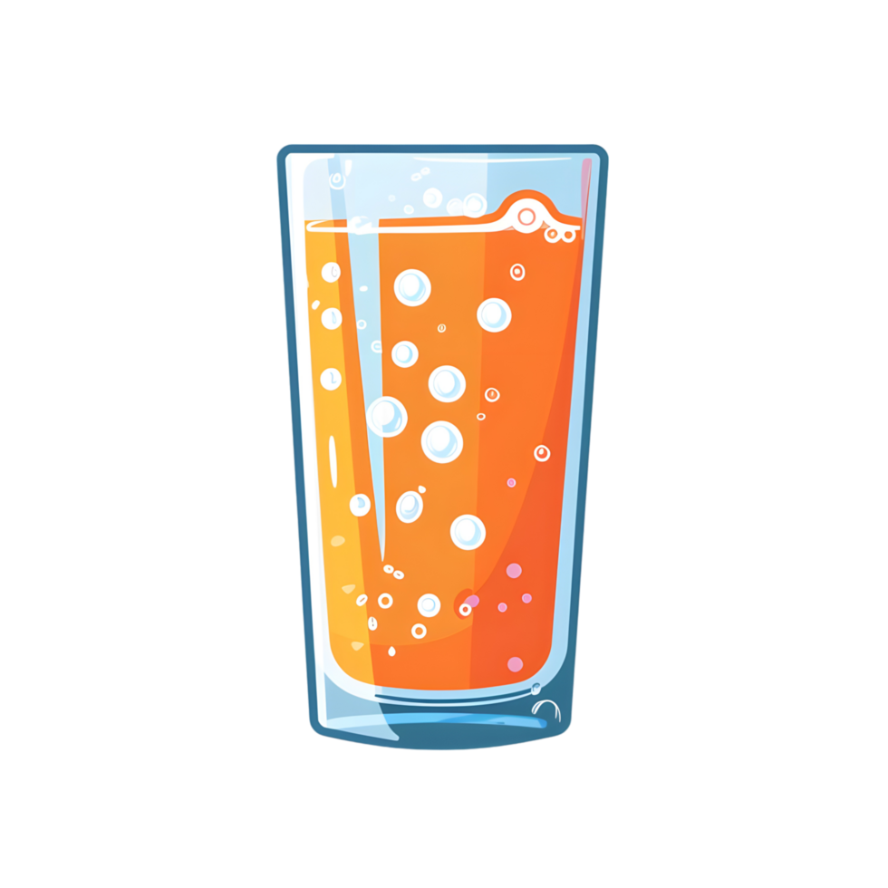 fizzy water colored flat icon against transparent background png