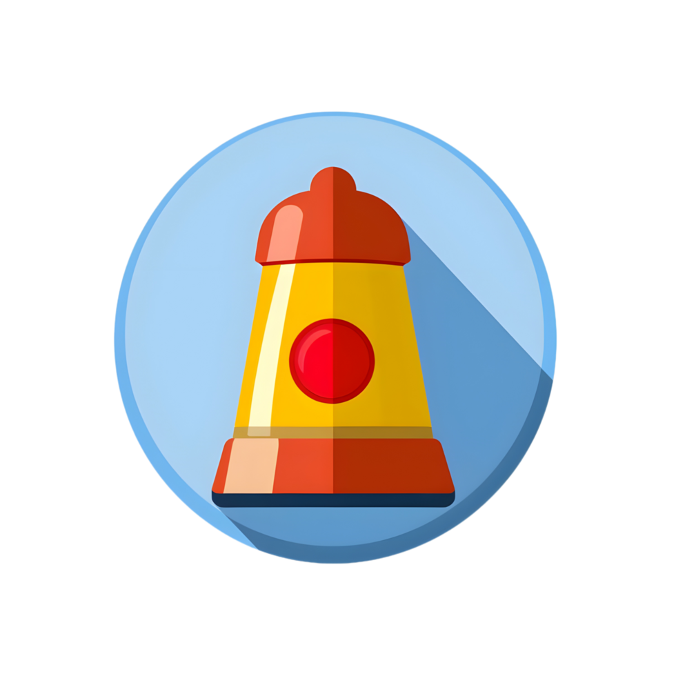 flasher siren colored flat icon against transparent background png