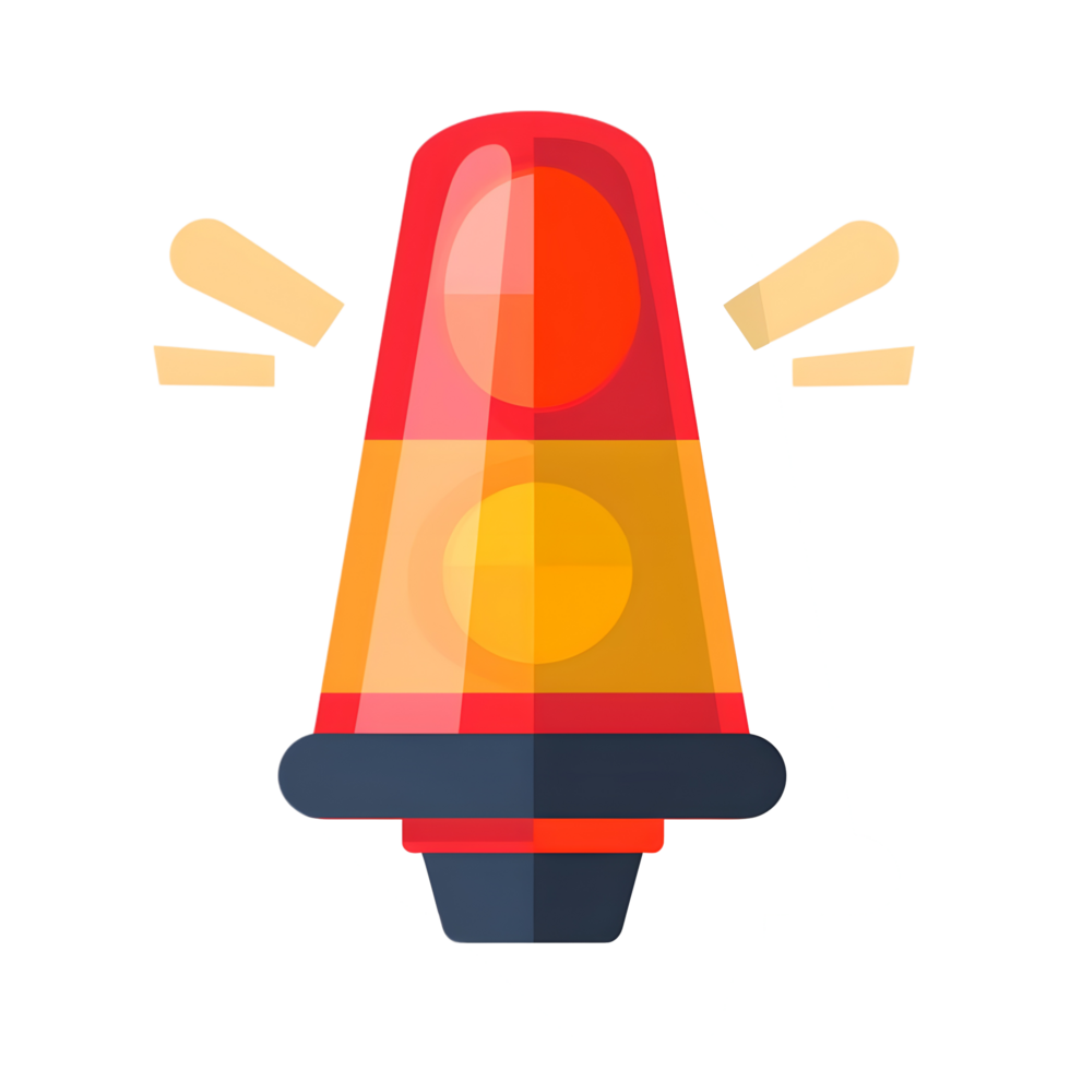 flasher siren colored flat icon against transparent background png
