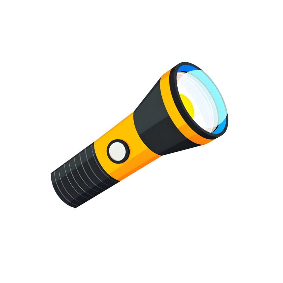 flashlight colored flat icon against transparent background png