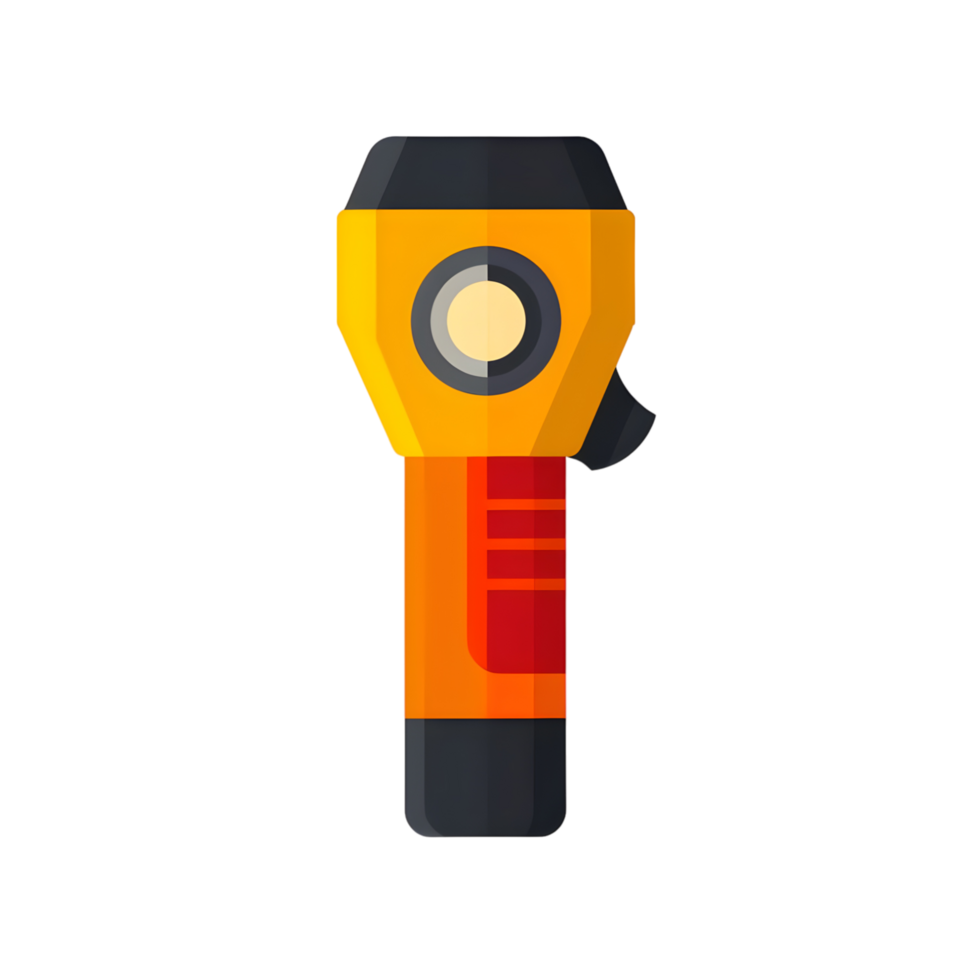 flashlight colored flat icon against transparent background png