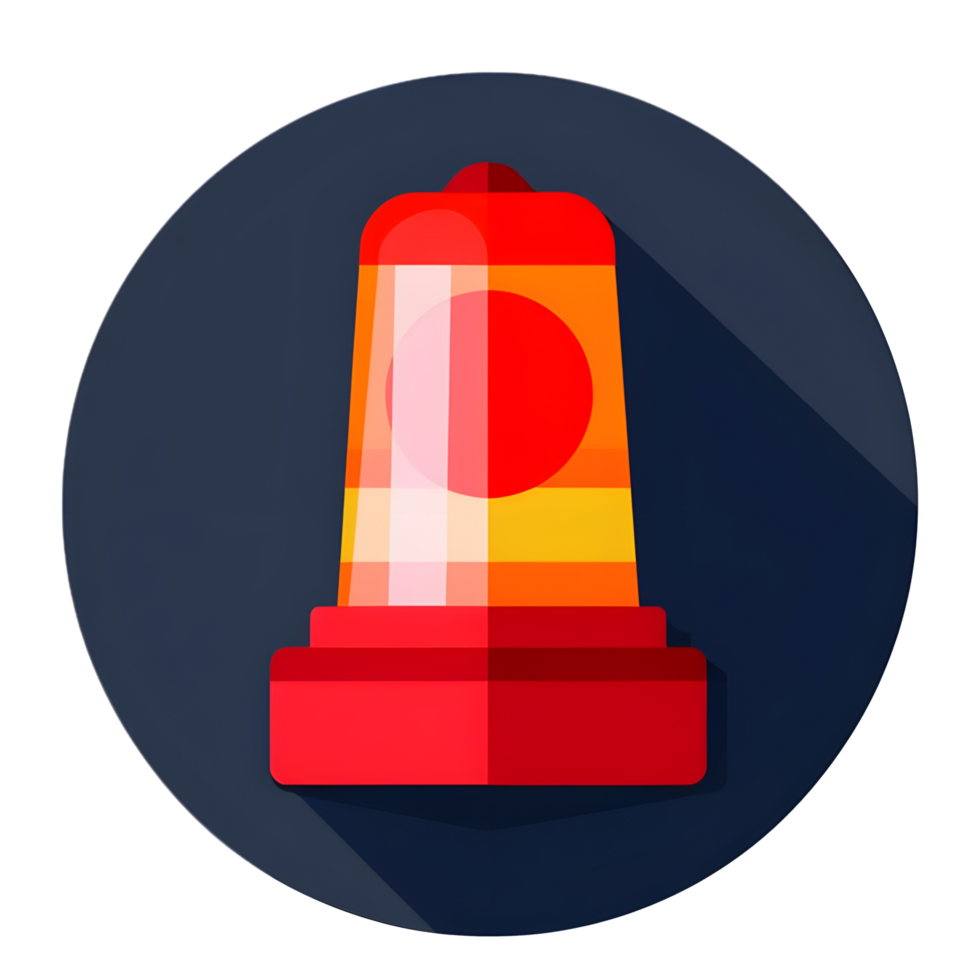 flasher siren colored flat icon against transparent background png