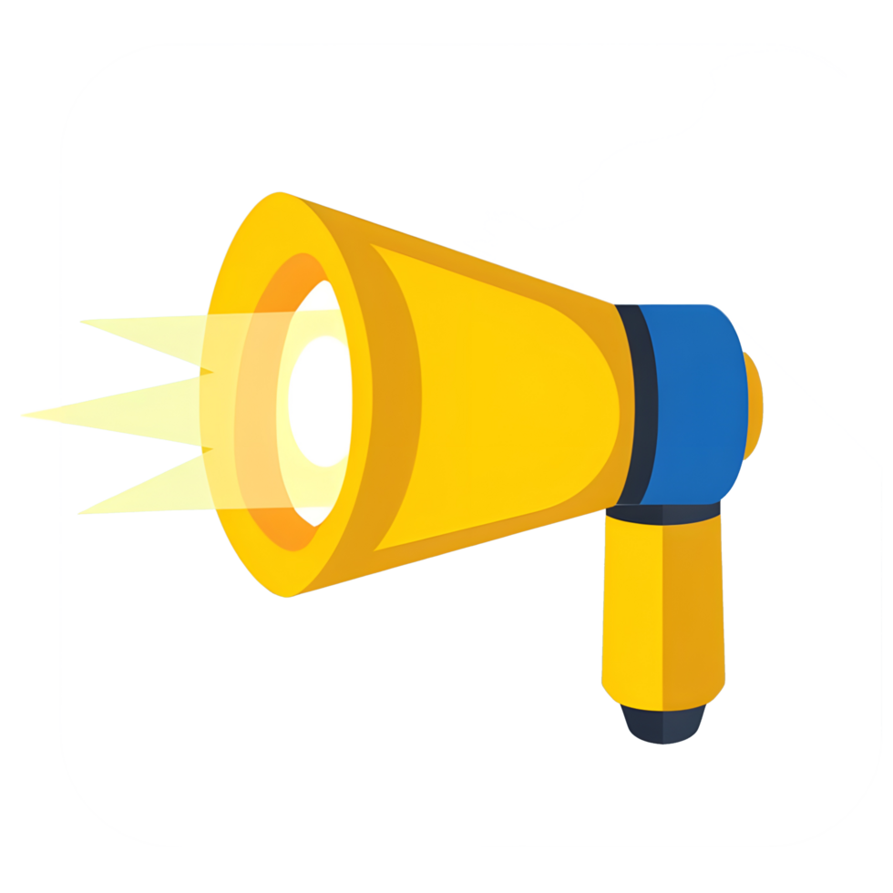 flashlight colored flat icon against transparent background png