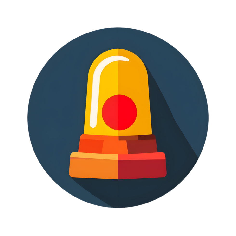 flasher siren colored flat icon against transparent background png