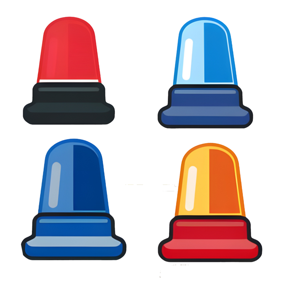 flasher siren colored flat icon against transparent background png