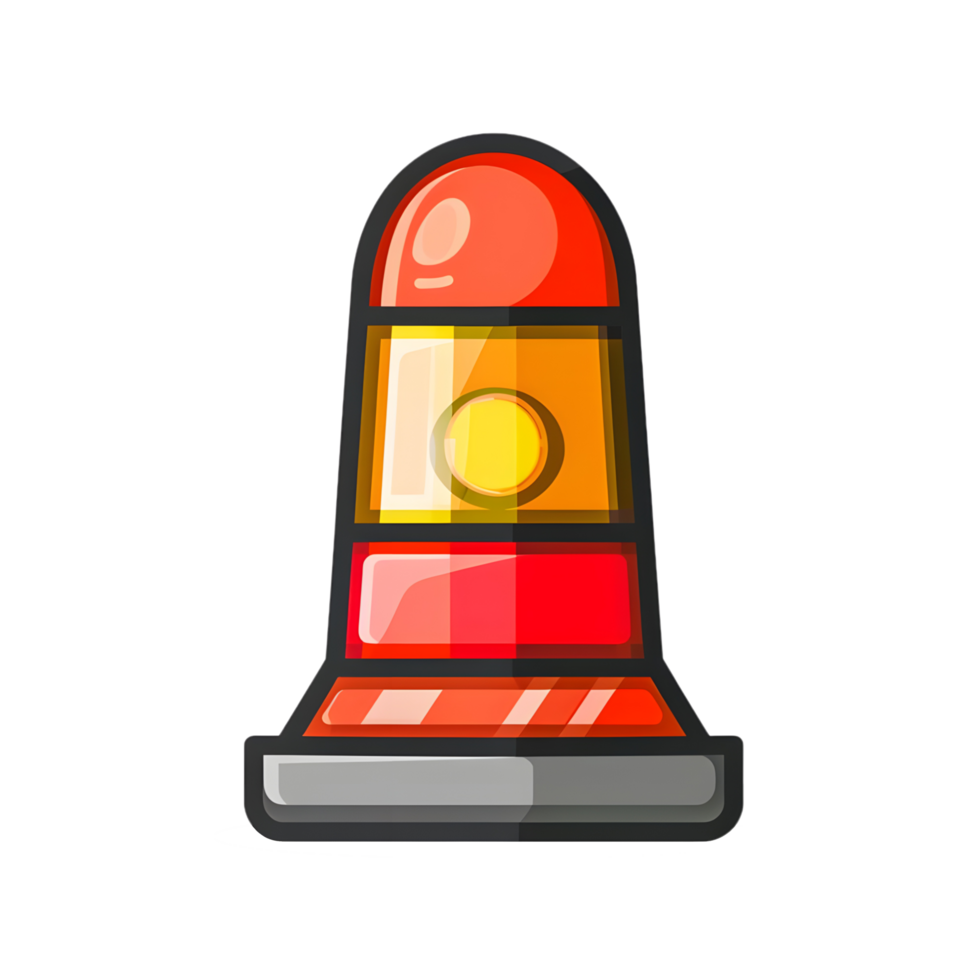 flasher siren colored flat icon against transparent background png
