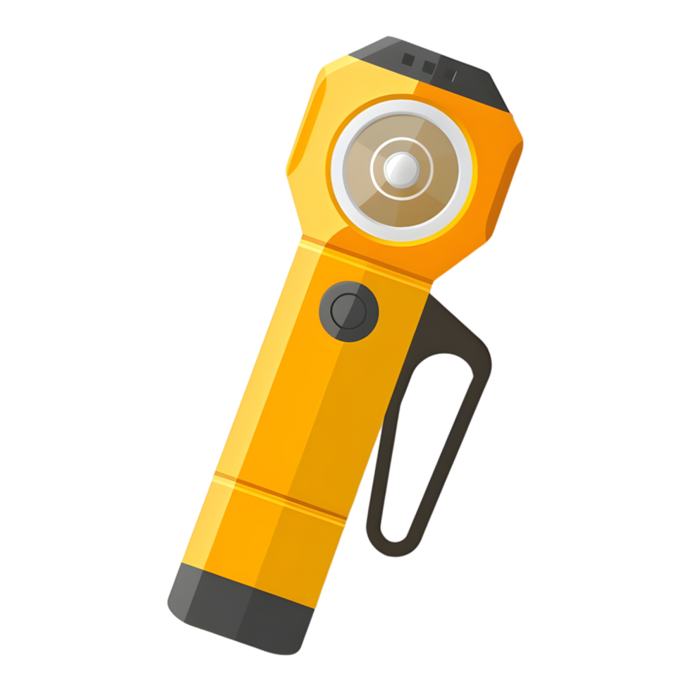 flashlight colored flat icon against transparent background png