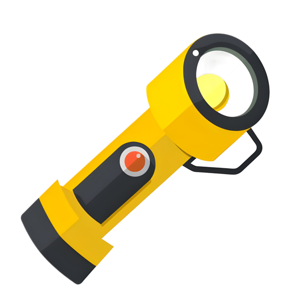 flashlight colored flat icon against transparent background png