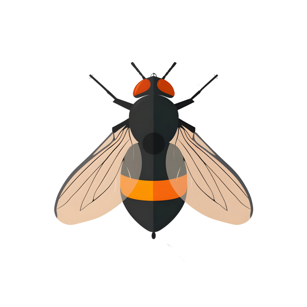 fly colored flat icon against transparent background png