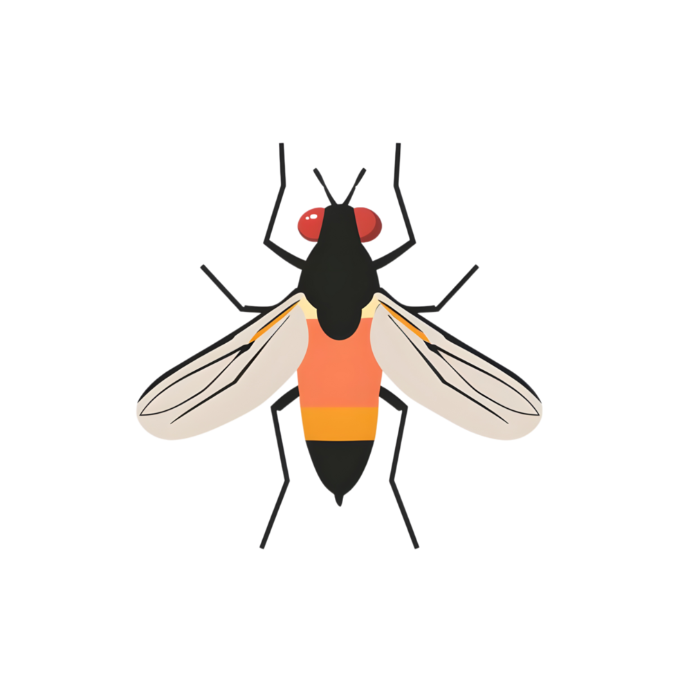 fly colored flat icon against transparent background png