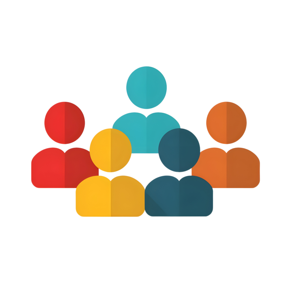 Followers colored flat icon against transparent background png