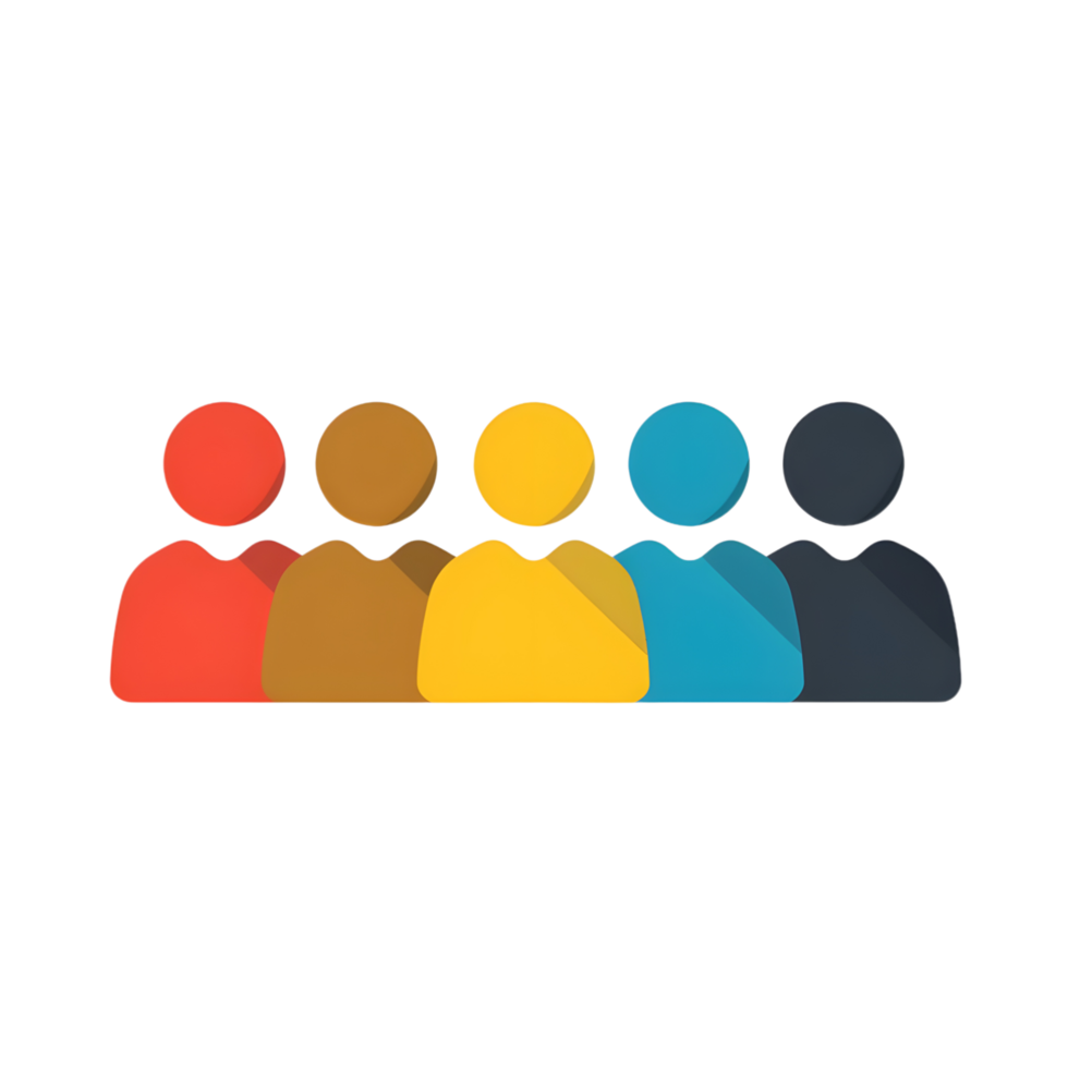 Followers colored flat icon against transparent background png
