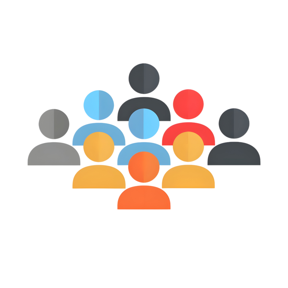 Followers colored flat icon against transparent background png