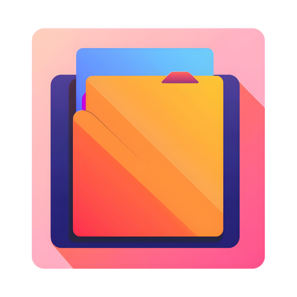 Folder colored flat icon against transparent background png