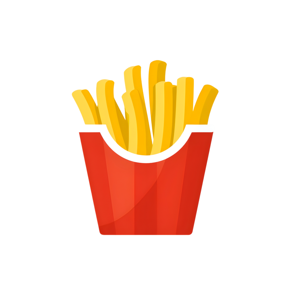 French fries icon against transparent background Generated by Ai png