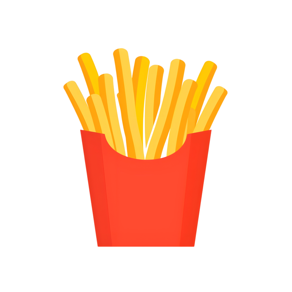 French fries icon against transparent background Generated by Ai png