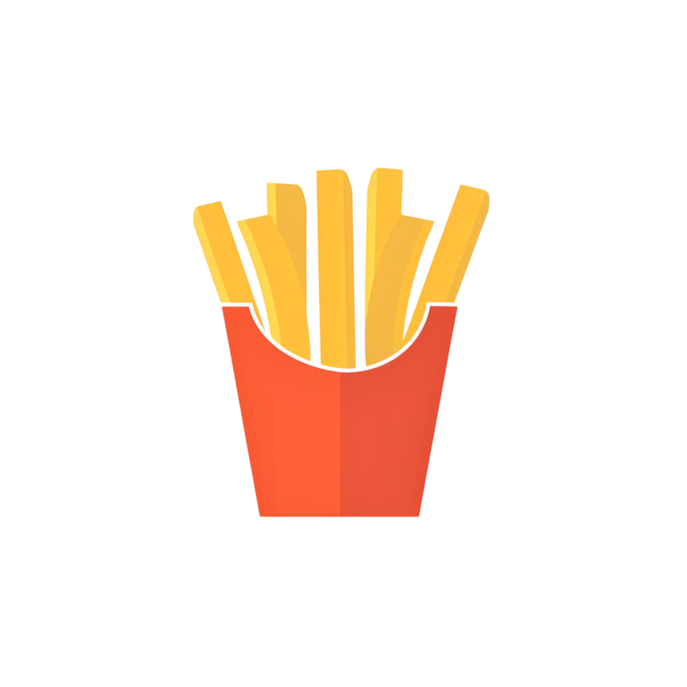 French fries icon against transparent background Generated by Ai png