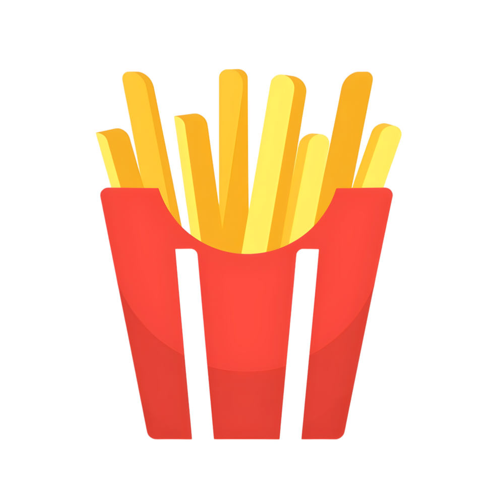 French fries icon against transparent background Generated by Ai png