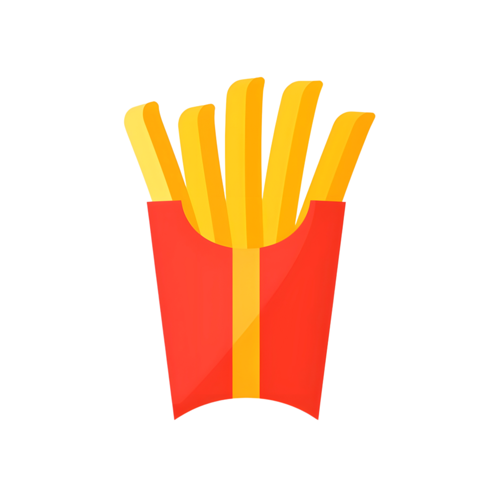 French fries icon against transparent background Generated by Ai png