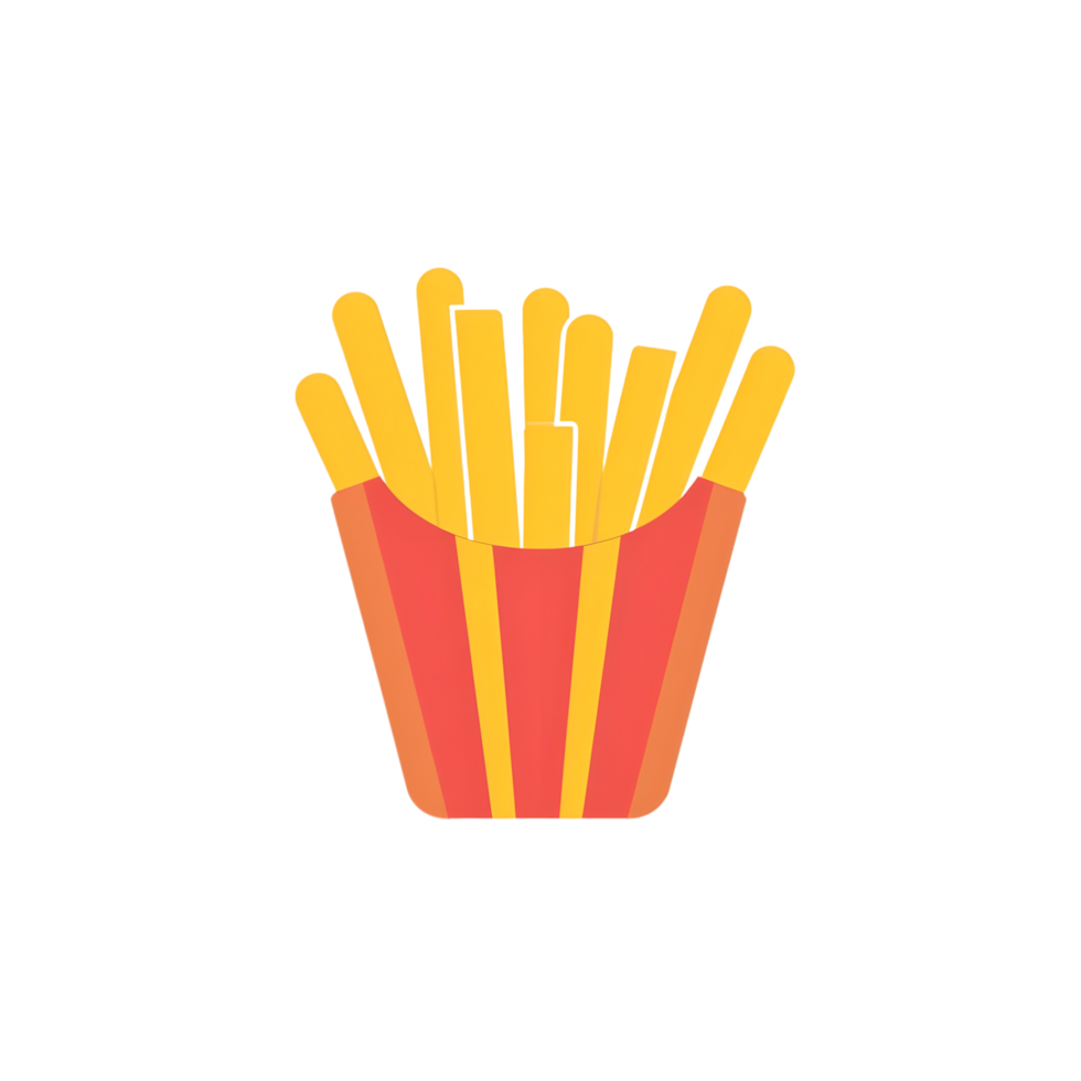 French fries icon against transparent background Generated by Ai png