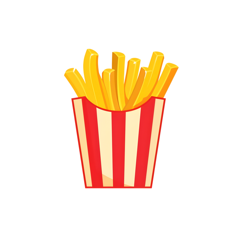 French fries icon against transparent background Generated by Ai png