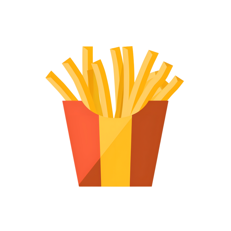 French fries icon against transparent background Generated by Ai png