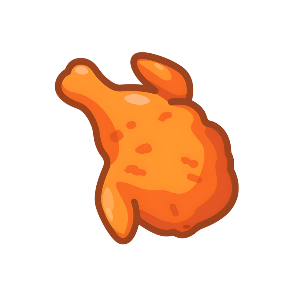 Fried chicken icon against transparent background Generated by Ai png