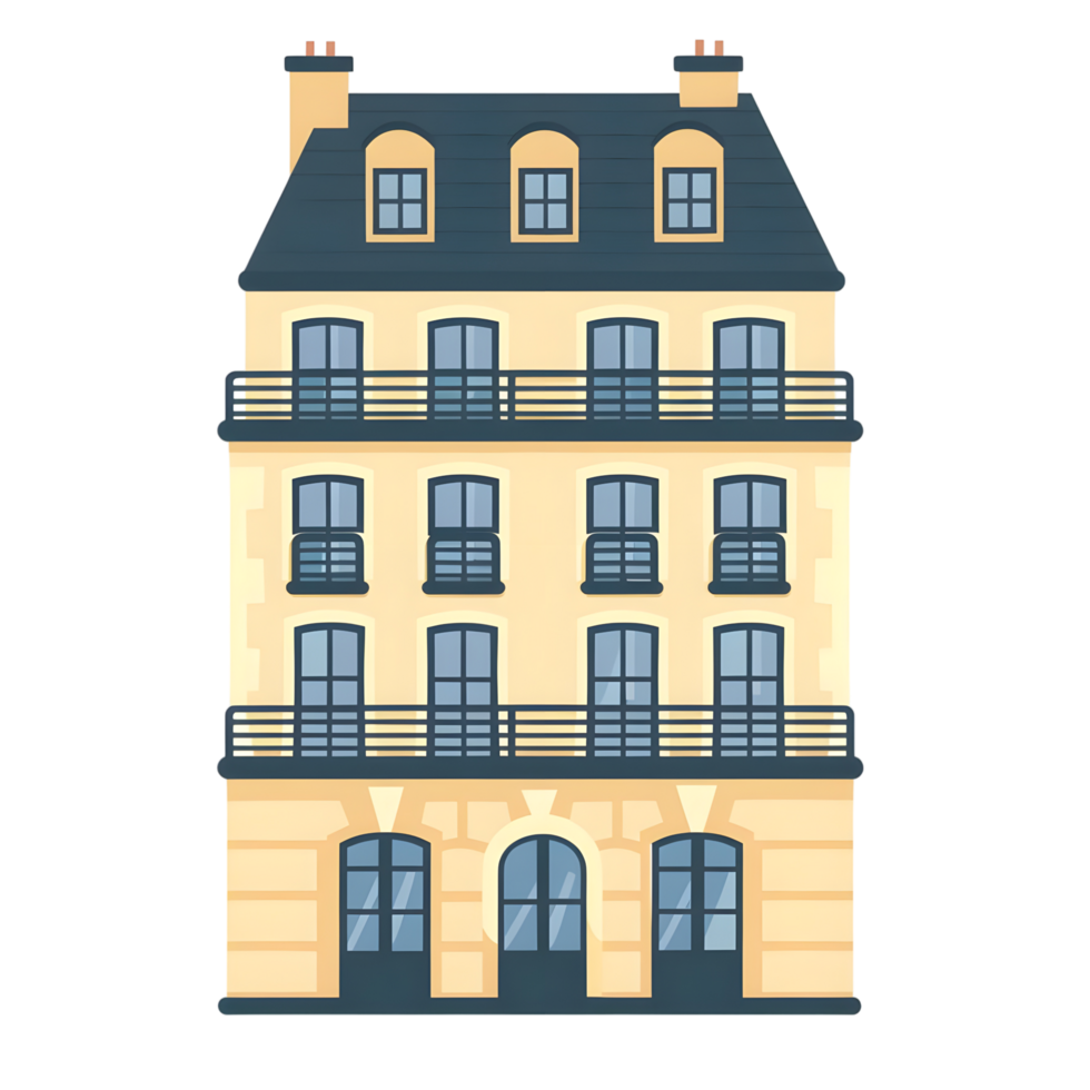 French architecture icon against transparent background Generated by Ai png