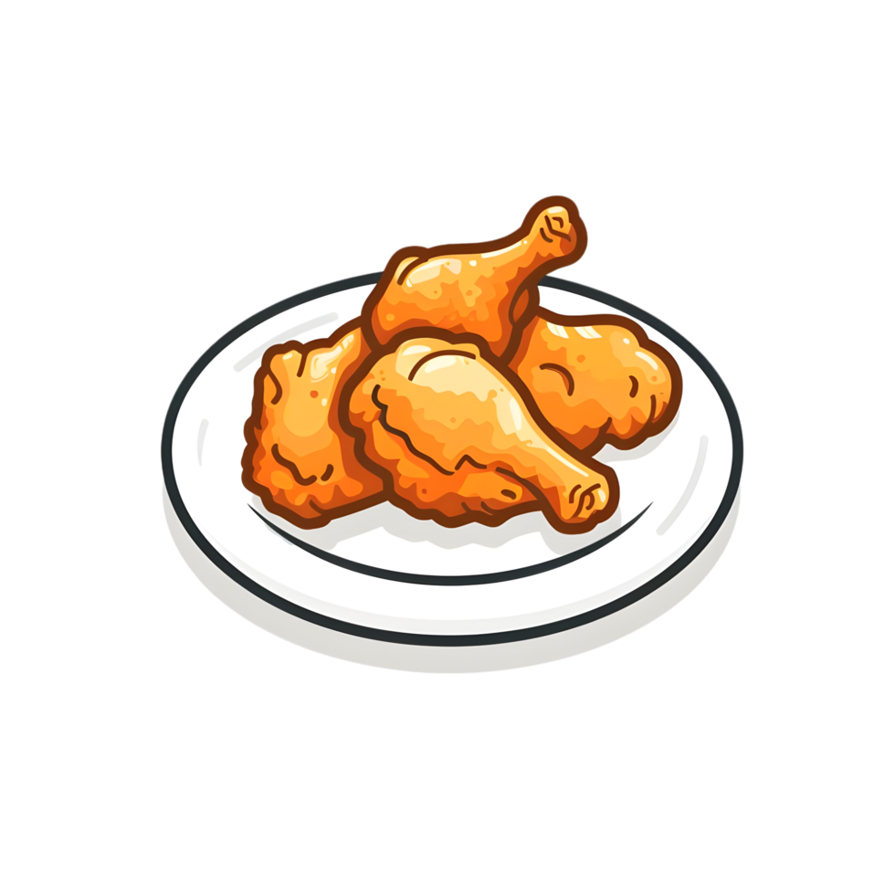 Fried chicken icon against transparent background Generated by Ai png