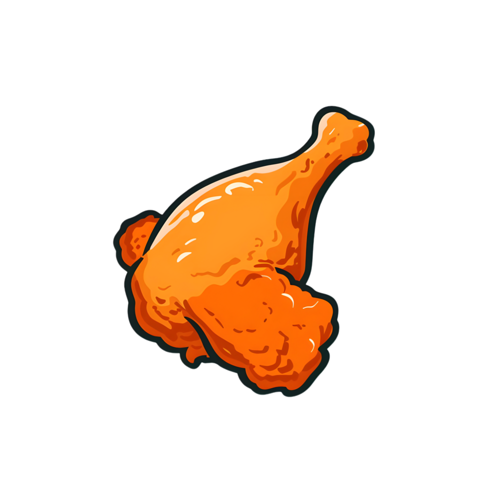 Fried chicken icon against transparent background Generated by Ai png