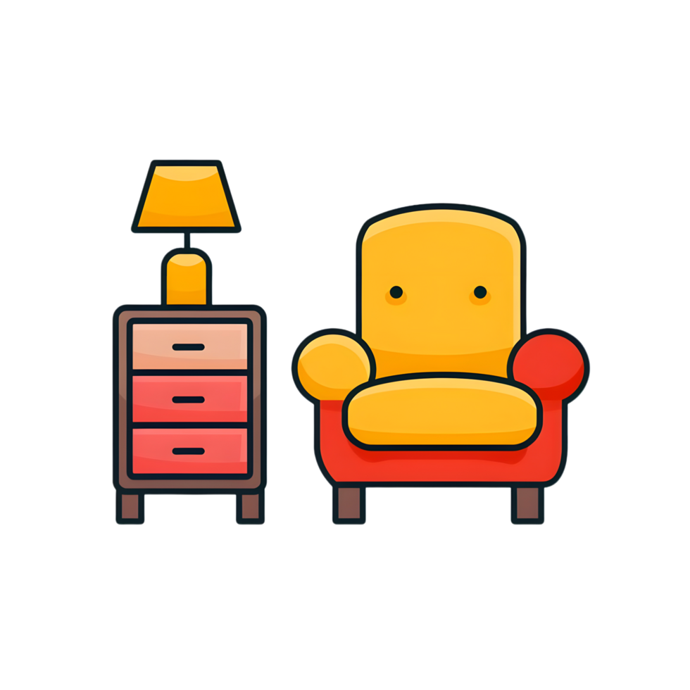 Furniture icon against transparent background Generated by Ai png