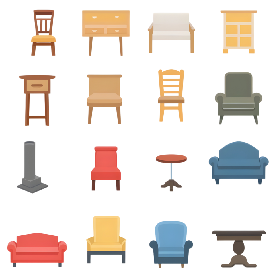 Furniture icon against transparent background Generated by Ai png