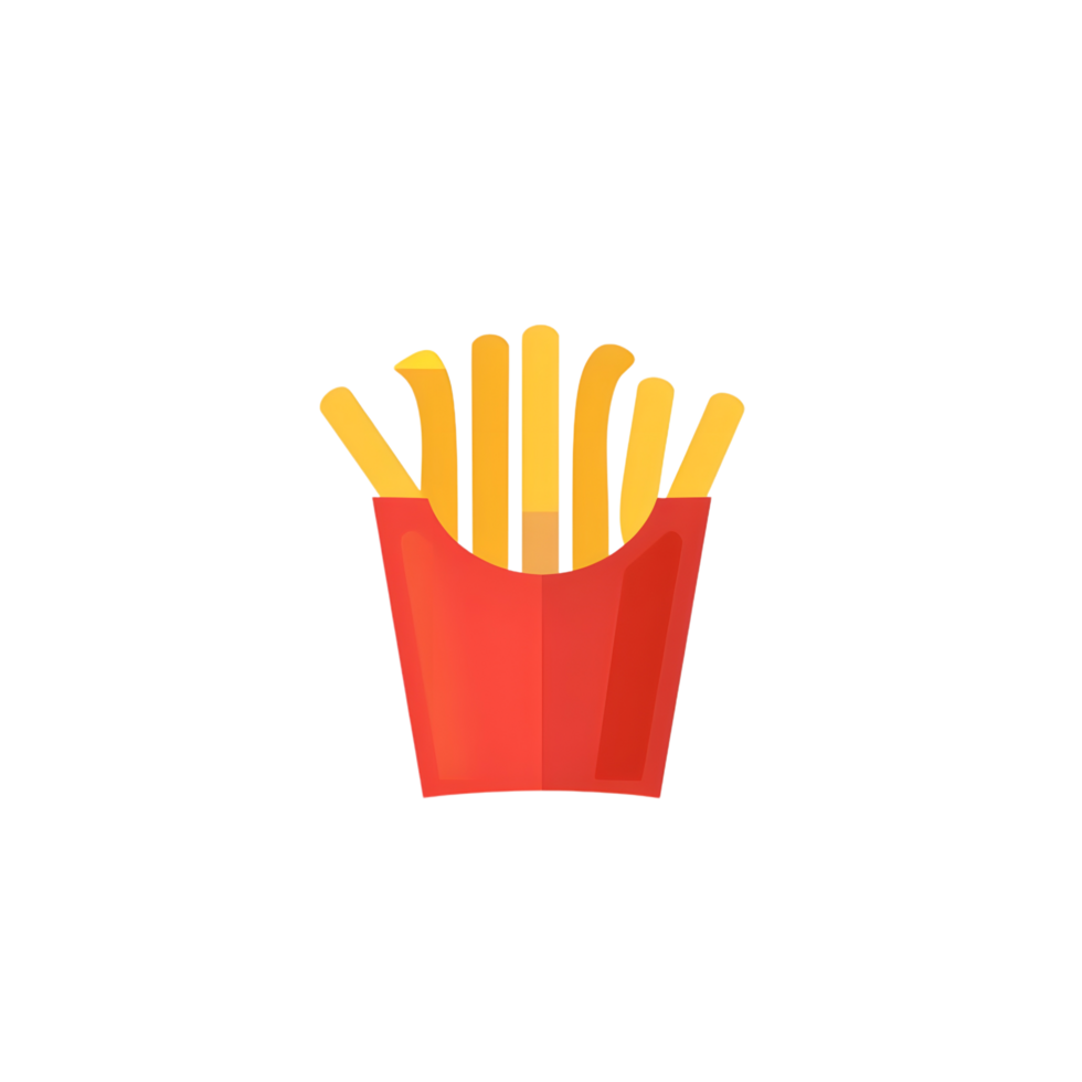 French fries icon against transparent background Generated by Ai png